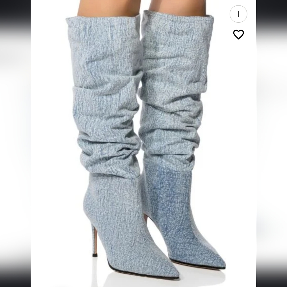 Azalea wang denim slouch boots